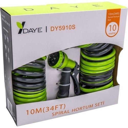 Daye 5910S 10 mt. Bahçe Sulama Spiral Hortum Seti
